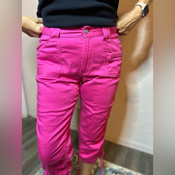 Vintage Vibrant Pink Bugle Boy Casual Capri Pants - Picture 13 of 13